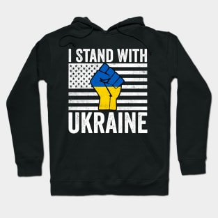 I Stand With Ukraine With American Ukrainian Flag Hoodie